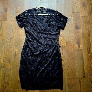 Black lace evening dress